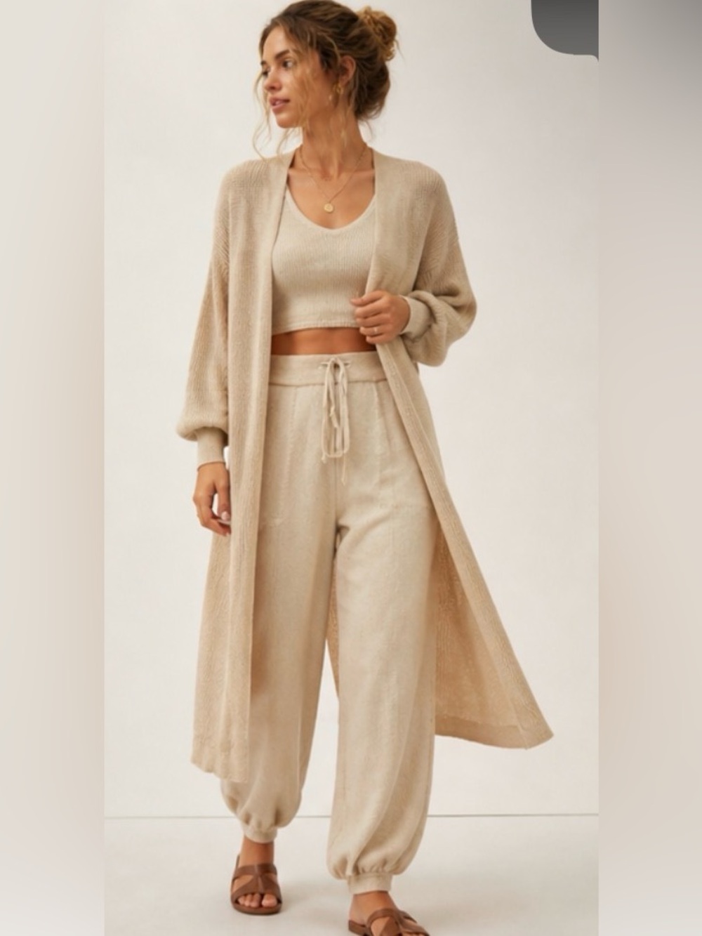 Free People Beach oversized knit duster cardigan - Picture 3 of 8
